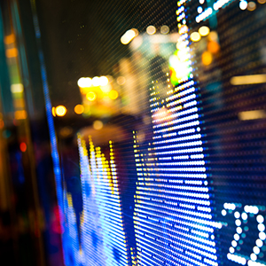 Image of stock market digital display board