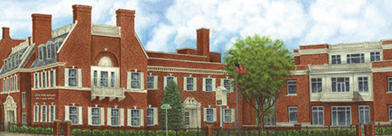 Artists painting of Glens Falls National Bank and Trust Company